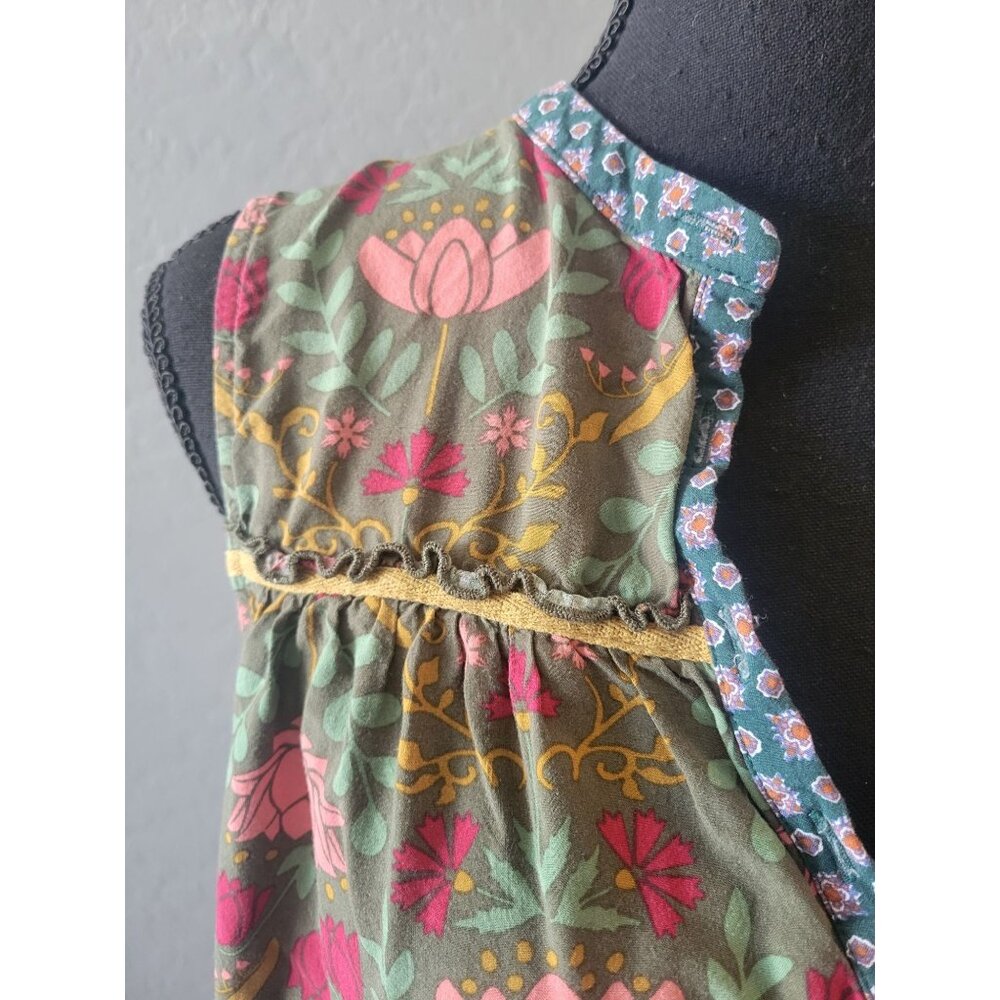 Matilda Jane Breaking New Ground dress with a green floral print and lace trim L - Picture 4 of 12